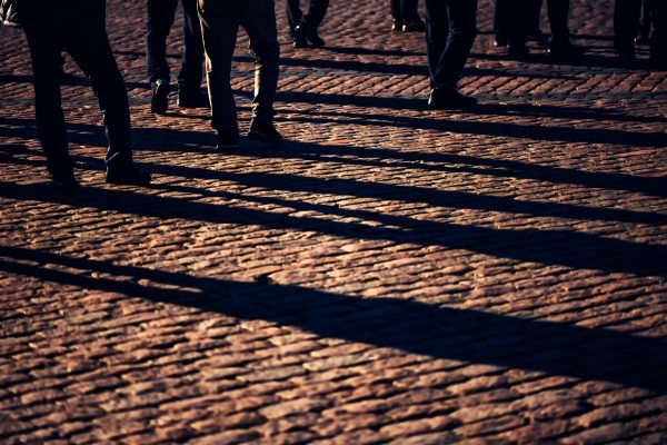 Crowd, group of people on the street